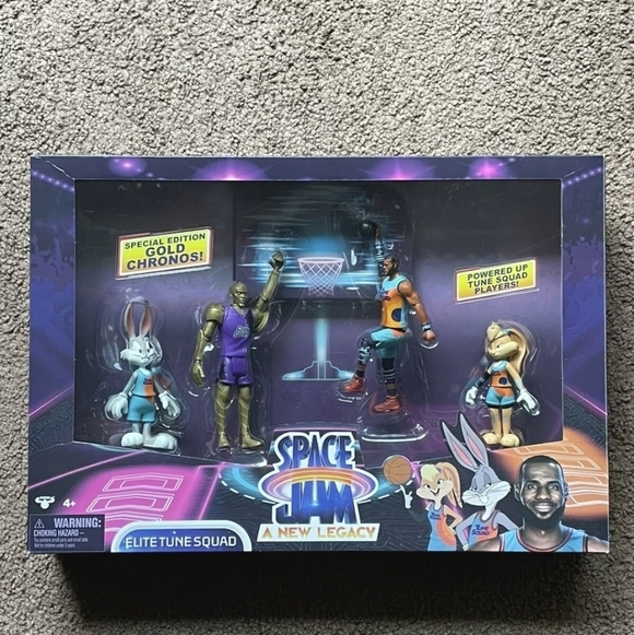Space JamA New Legacy Elite Tune Squad Set Action Figure 4-Pack Gold Chronos - Picture 1 of 2